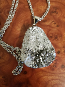 Drusy Necklace Silver Unisex - WHIMSICALIA