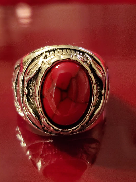 Red Jasper Ring Size 10