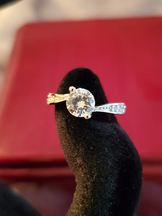 Twisted Cubic Zirconia Promise Ring Size 4