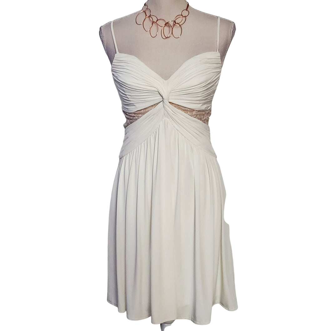 Vintage Sultry White Cocktail Dress Size 7