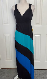 Long Color Blocked Dress Size Medium