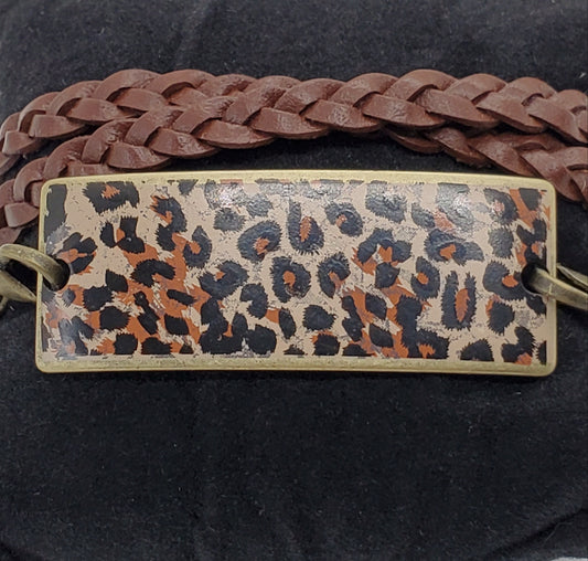 Cheeta Print Leather Bracelet