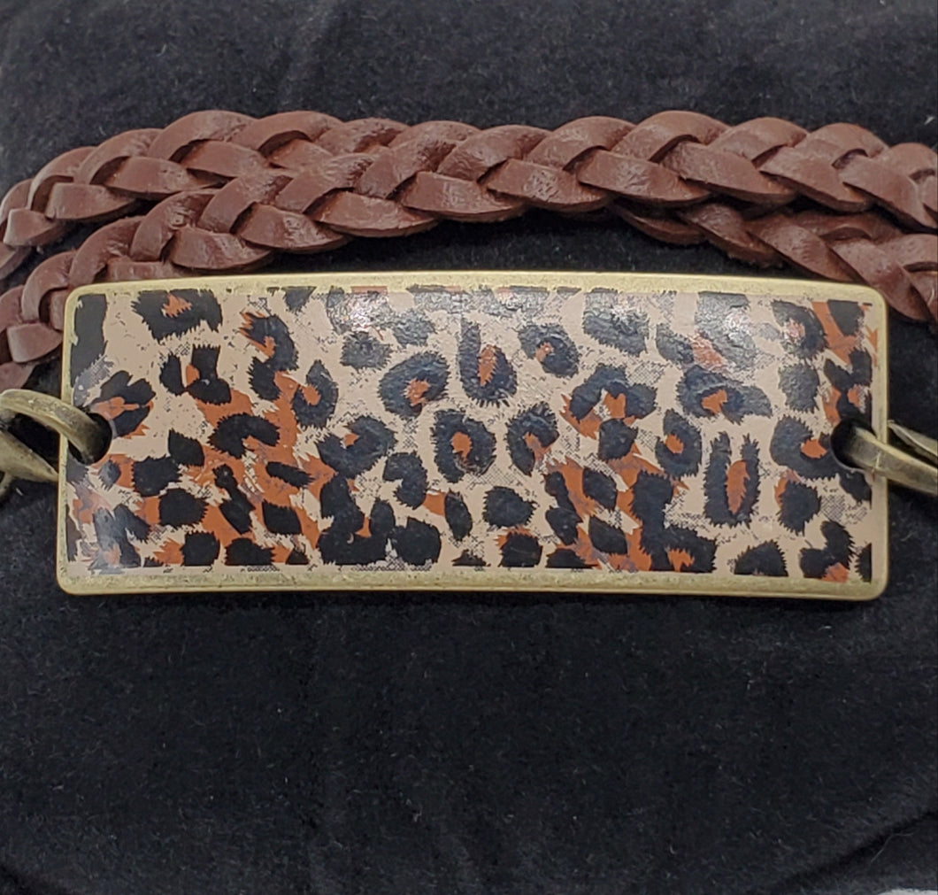 Cheeta Print Leather Bracelet