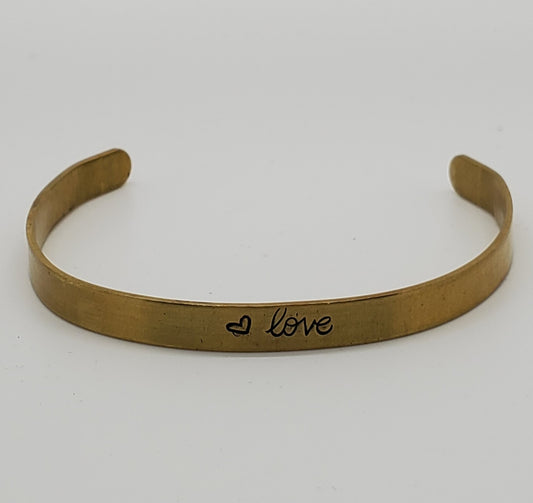 Handmade "Love" Copper Bangle