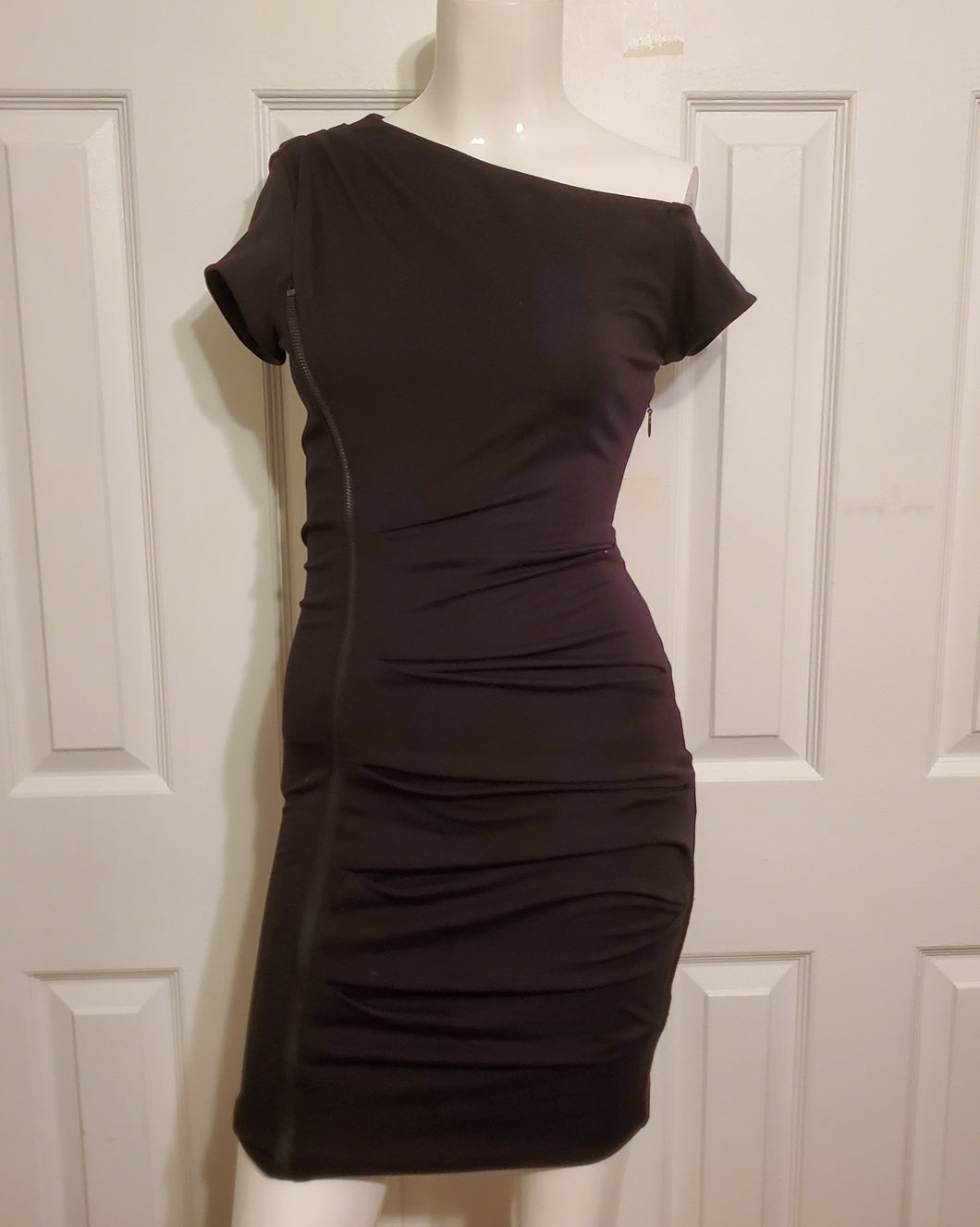 BeBe Black Ruched Dress Size Small