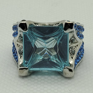 Ice Blue Square Ring