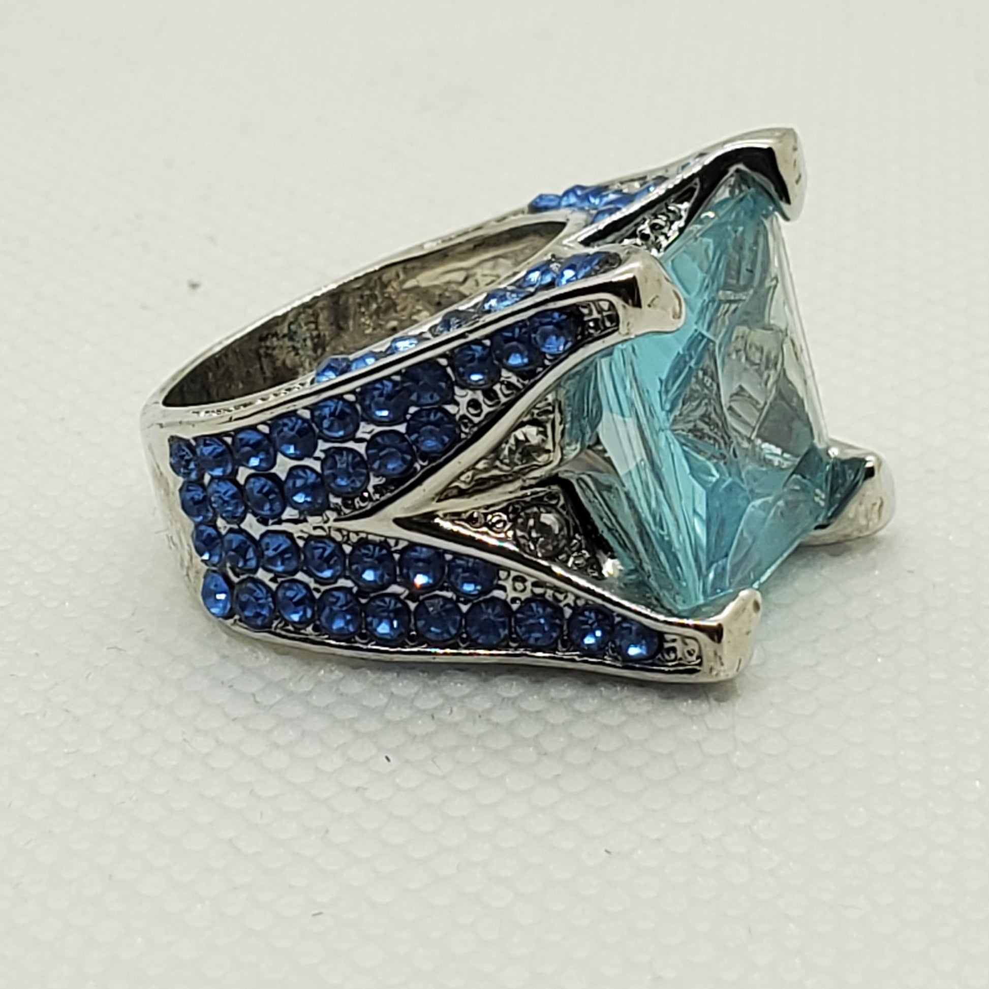 Ice Blue Square Ring