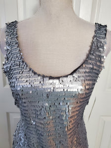 Silver Sequin Shift Dress Size Medium