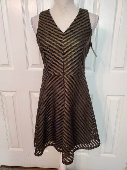 Bronze and Black Fit and Flare Dress Size XS NWT