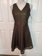Load image into Gallery viewer, Bronze and Black Fit and Flare Dress Size XS NWT
