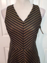 Load image into Gallery viewer, Bronze and Black Fit and Flare Dress Size XS NWT

