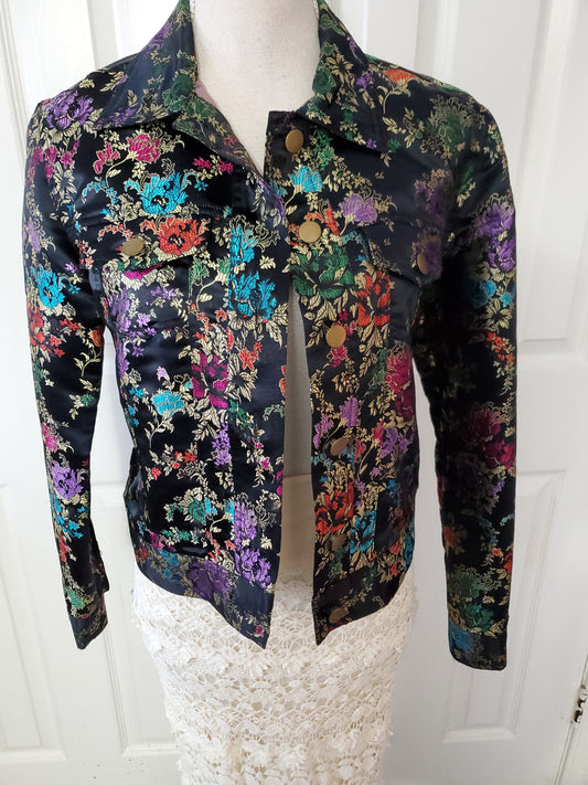 Whimsical Vintage Inspired Embroidered Jacket Size Small