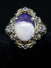 Load image into Gallery viewer, Ring Size 8 Genuine Amethyst Ring with Blue Topaz

