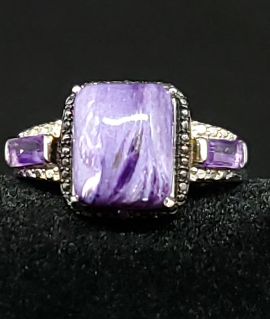 Ring Size 8 Genuine Amethyst