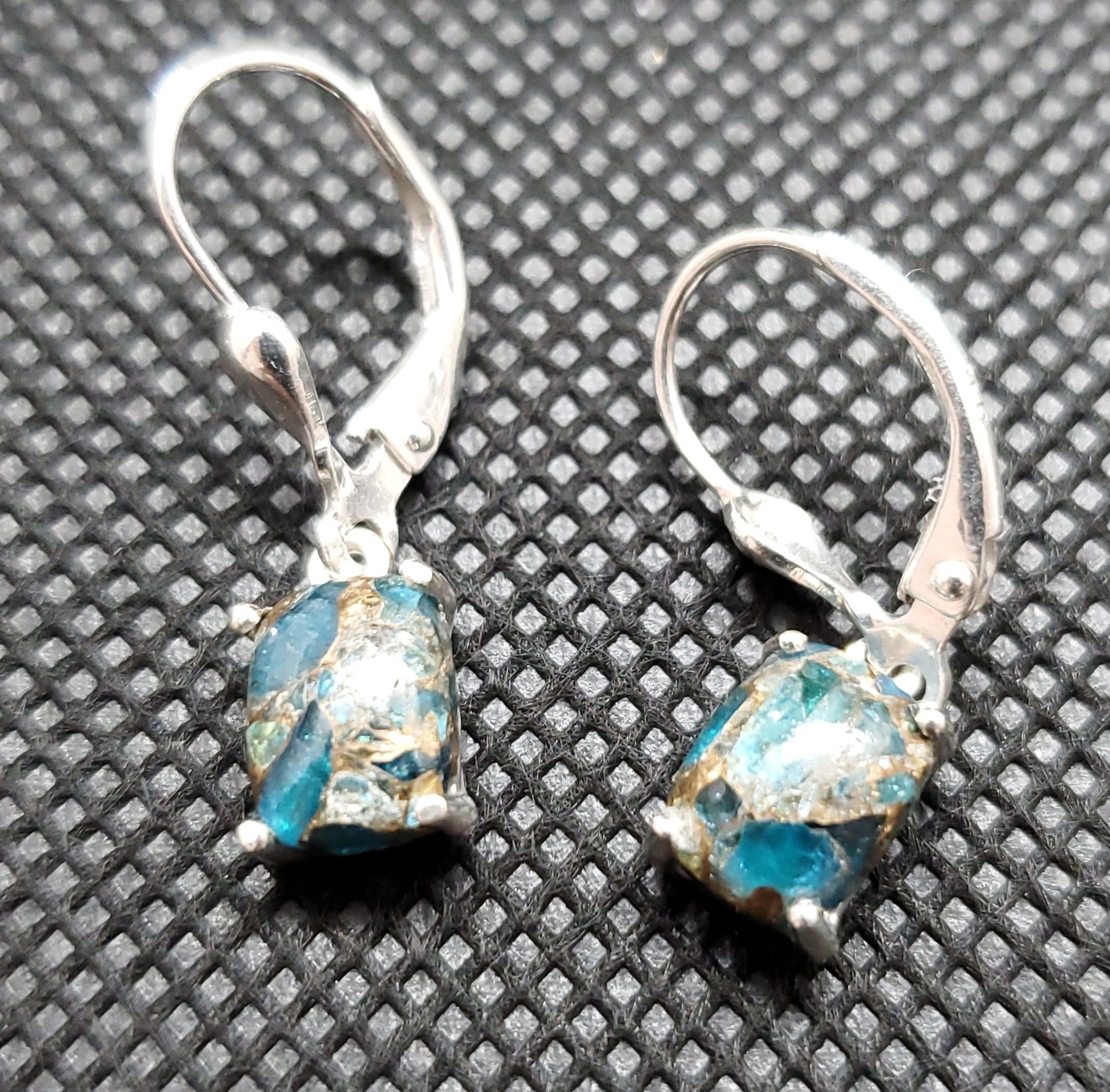 Matrix Neon Apatite Earrings in Sterling Silver 3.00 CTW