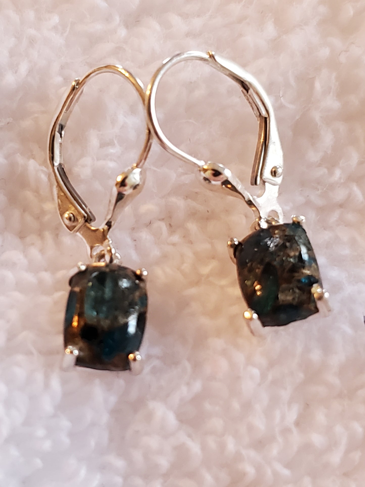 Matrix Neon Apatite Earrings in Sterling Silver 3.00 CTW