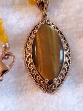 Load image into Gallery viewer, South African Tigers Eye and Enhanced Yellow Quartzite with Beads Necklace
