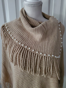 Super Soft  Pearled Poncho One Size, 3 Colors
