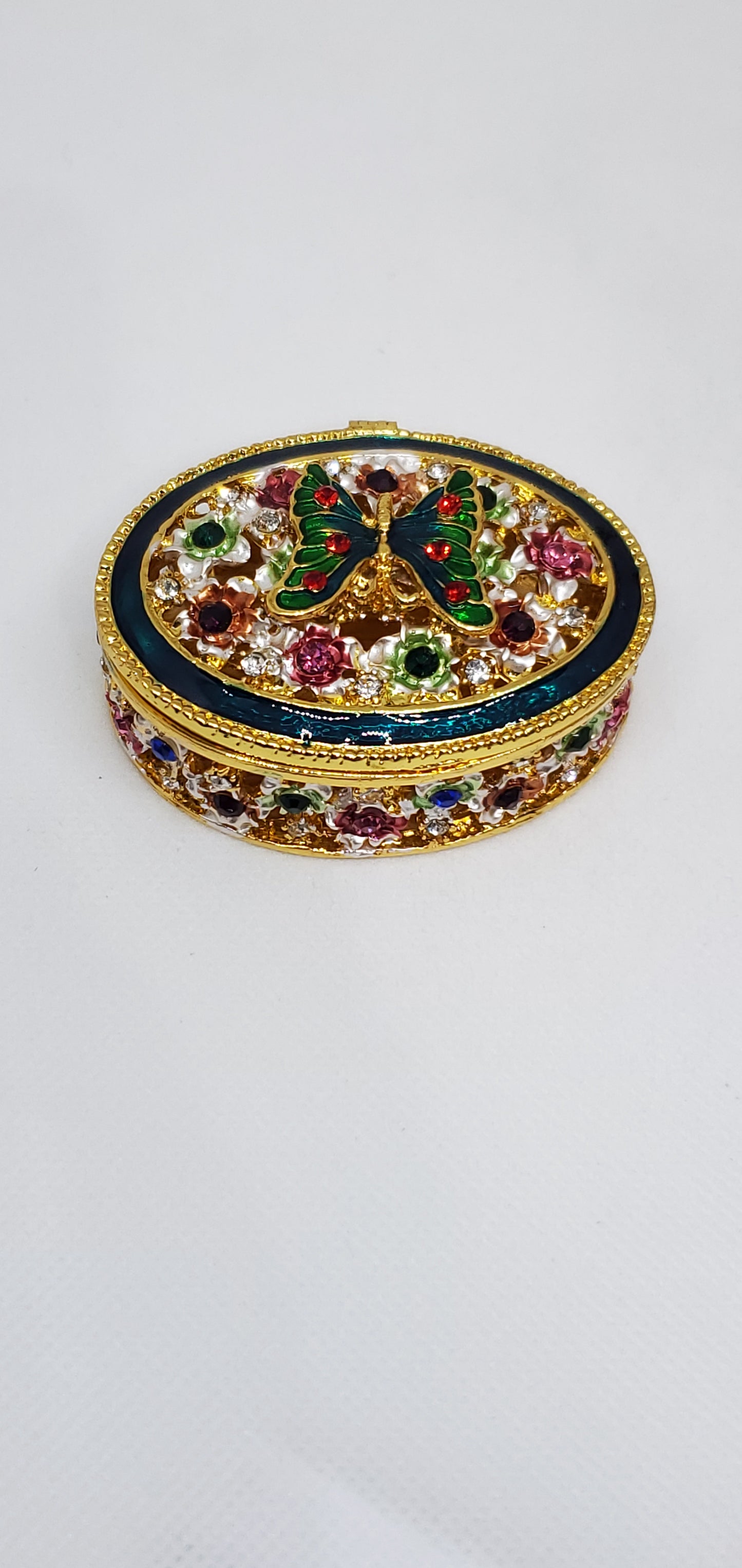 Crystal Enameled Trinket Keepsake Box