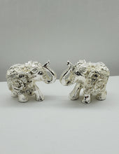 Load image into Gallery viewer, × Set of 2 Handcrafted Silver Elephant Table Décor
