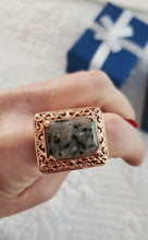 Load image into Gallery viewer, Peruvian Pink Opal and Thai Black Spinel Ring Sz 8, 9
