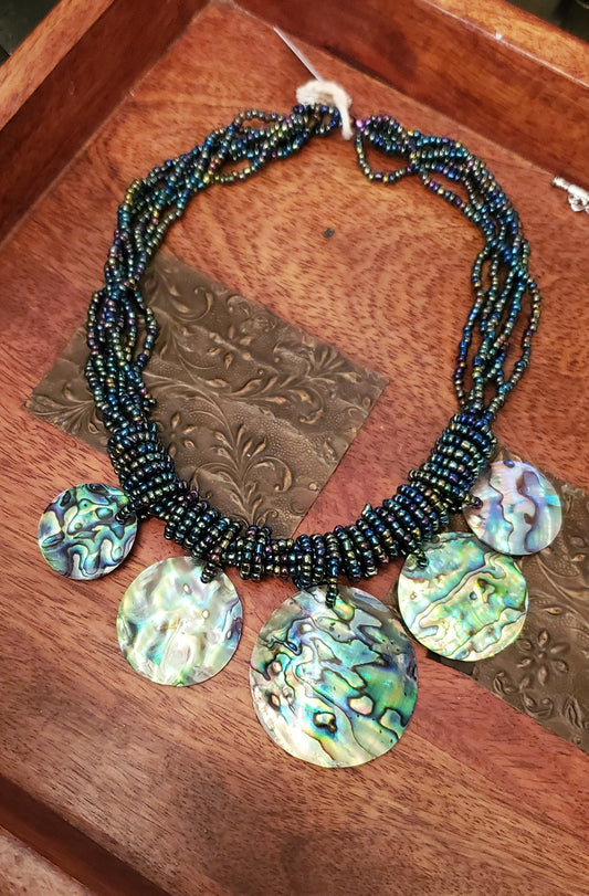 Round Abalone Shell Necklace