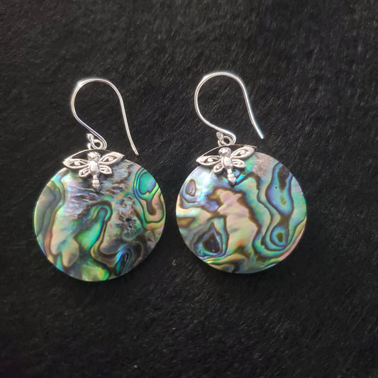 Abalone Shell Earrings in Sterling Silver