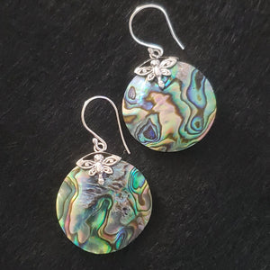 Abalone Shell Earrings in Sterling Silver