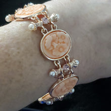 Load image into Gallery viewer, Antique Inspired Pink Cameo Bracelet
