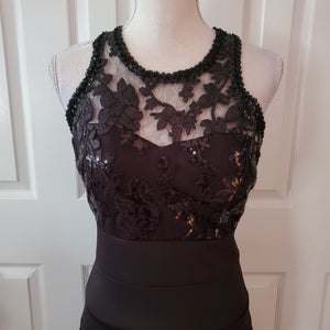 Vintage Black Lace Bodycon Cocktail Dress