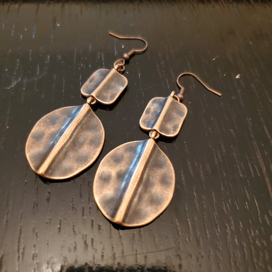 Timeless Bronze Textured Drop Earrings