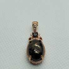 Load image into Gallery viewer, Elite Silver Shungite Pendant in 14K Rose Gold

