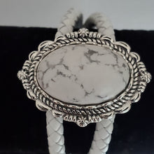 Load image into Gallery viewer, Genuine Howlite White Leather Bracelet
