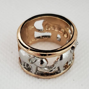 Silver and Gold Elephant Ring