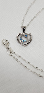 Dear Daughter Blue Topaz Necklace in Sterling Silver