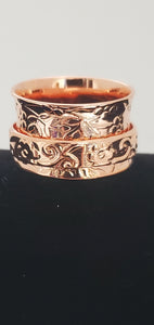 Rose Gold Artisan Spinner Ring Size 6, 7, 8, 10