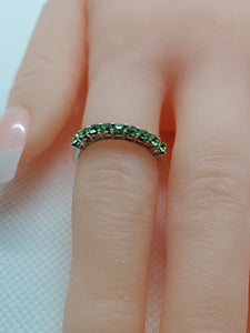 Designer Peridot Eternity Ring Size 7, 8