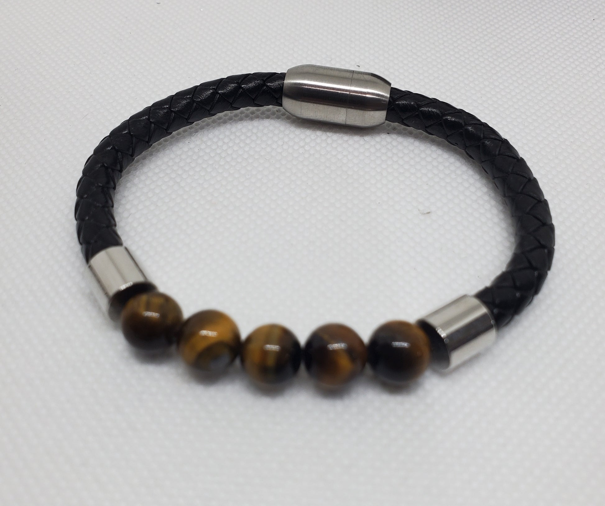 Men's Tiger's Eye Leather Bracelet