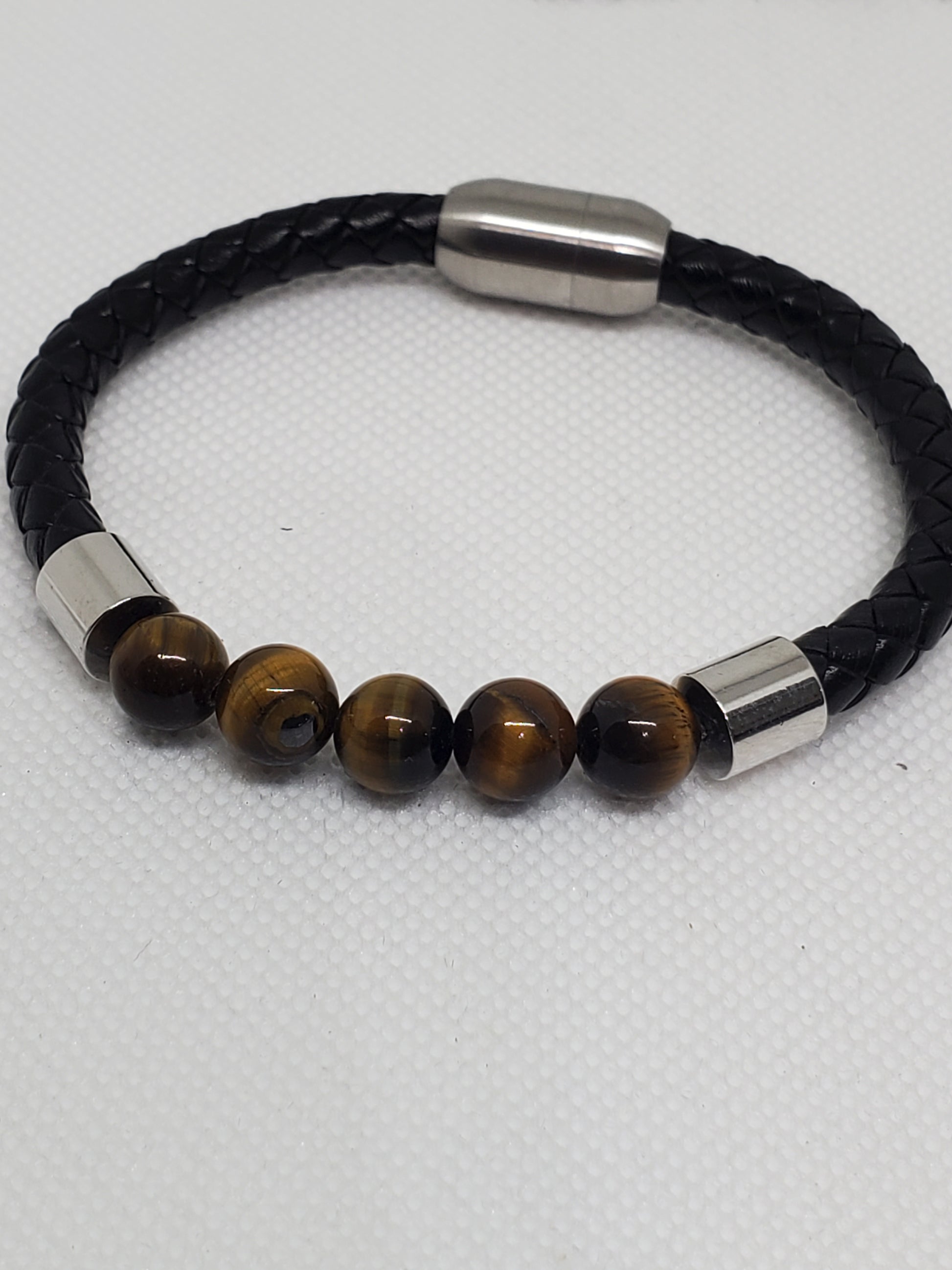 Men's Tiger's Eye Leather Bracelet