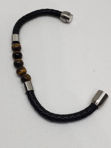 Men's Tiger's Eye Leather Bracelet