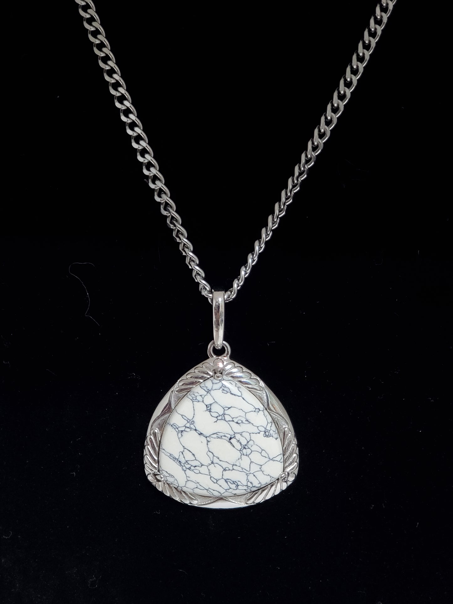 White Howlite Pendant Necklace