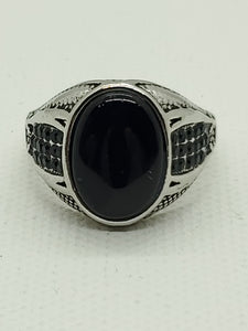 Men's Black and Silver Ring Size 10, 12