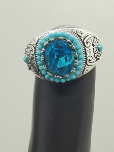 Men's Turkish Lab Created Alexandrite Ring 925 Sterling Silver