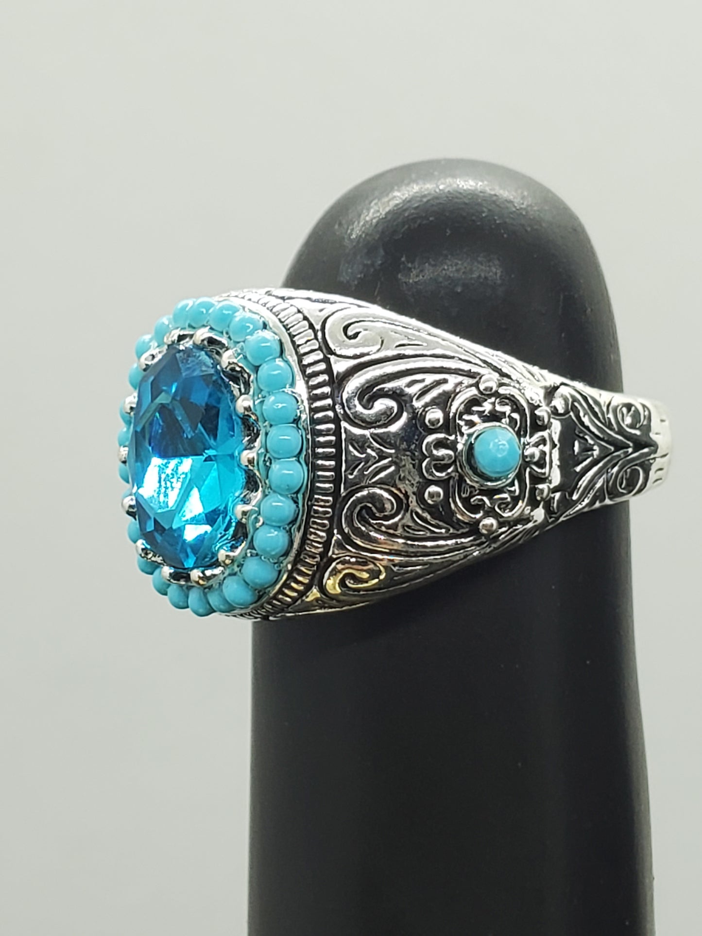 Men's Turkish Lab Created Alexandrite Ring 925 Sterling Silver