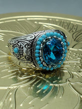 Load image into Gallery viewer, Men&#39;s Turkish Lab Created Alexandrite Ring 925 Sterling Silver
