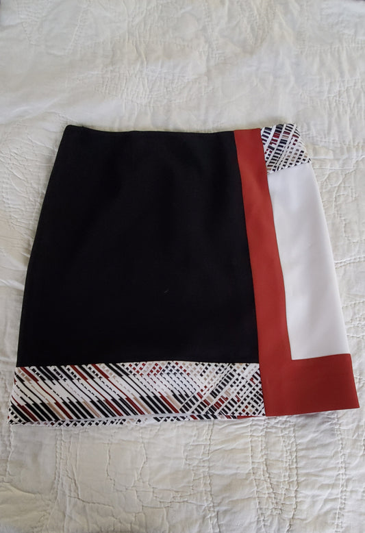 Black Market White House Embroidered Color Blocked Skirt Size 4