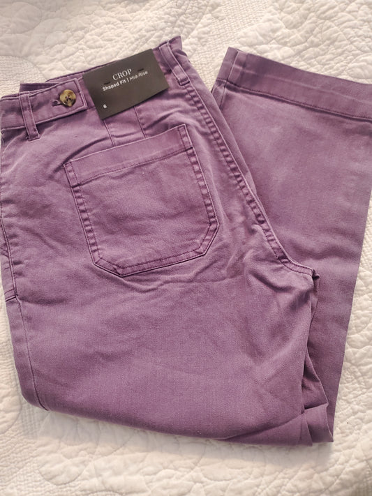 Baccini Light Purple Denim Capri (size 6)