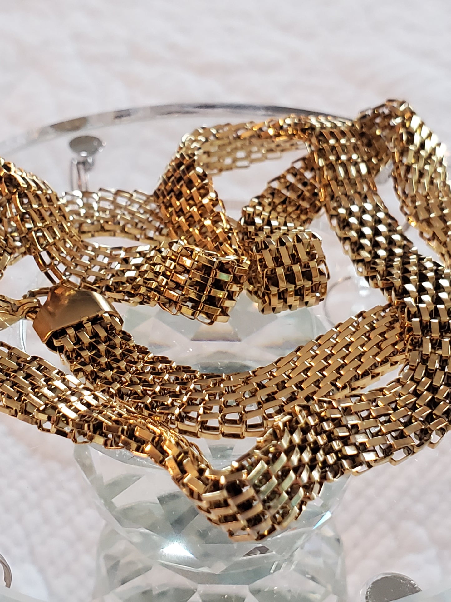 Unisex Chunky Gold Mesh Necklace 24" Lobster Claw Clasp