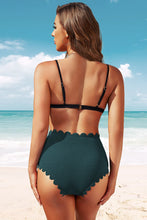 Load image into Gallery viewer, Scalloped Hem Textured Swim Bottoms
