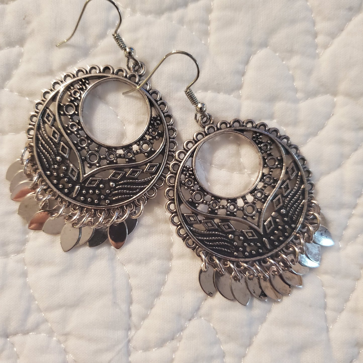 Silver Disc Earrings